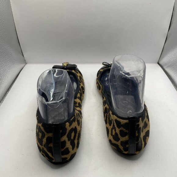MICHAEL KORS Alice Ballet Flats size 9.5M cheetah print bows EUC - Picture 4 of 7